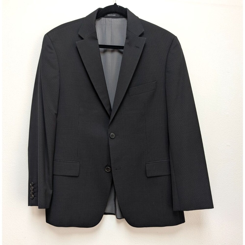 Hugo Boss Super 100 Wool Sport Coat Blazer Mens US 40S Gray Two Button